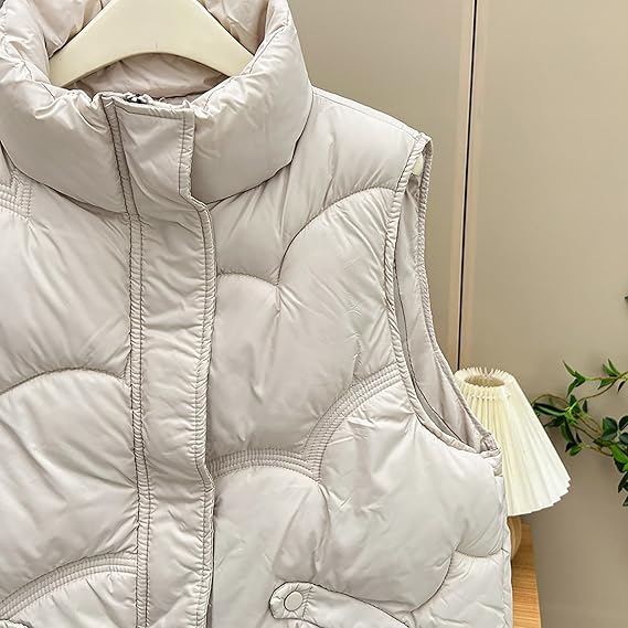 women's warm quilted puffer vest sleeveless winter jacket