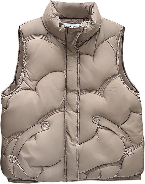 women's warm quilted puffer vest sleeveless winter jacket