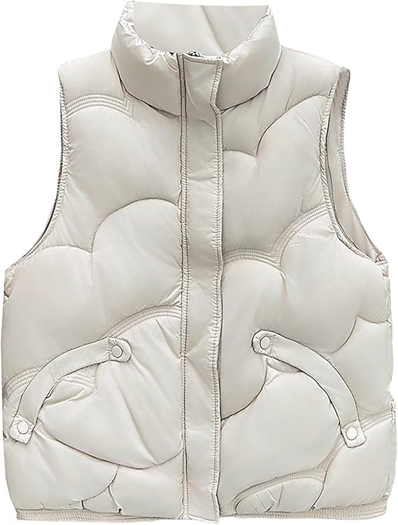 women's warm quilted puffer vest sleeveless winter jacket